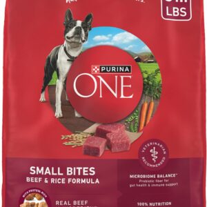 Purina ONE Small Bites Beef and Rice Formula Small High Protein Dry Dog Food Natural With Added Vitamins, Minerals and Nutrients - 31.1 lb. Bag