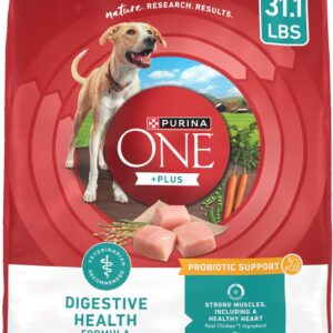 Purina One Plus Digestive Health Formula Dry Dog Food Natural with Added Vitamins, Minerals and Nutrients - 31.1 Lb. Bag