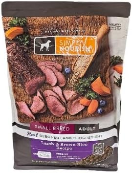 SIMPLY NOURISH Small Breed Adult Lamb and Brown Rice Dry Dog Food, 5 Pound Bag