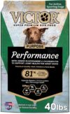 VICTOR Super Premium Dog Food – Performance Dry Dog Food from Beef, Chicken and Pork Meal – 26% Protein for Active Adult Dogs – Includes Glucosamine and Chondroitin for Hip and Joint Health, 40lbs