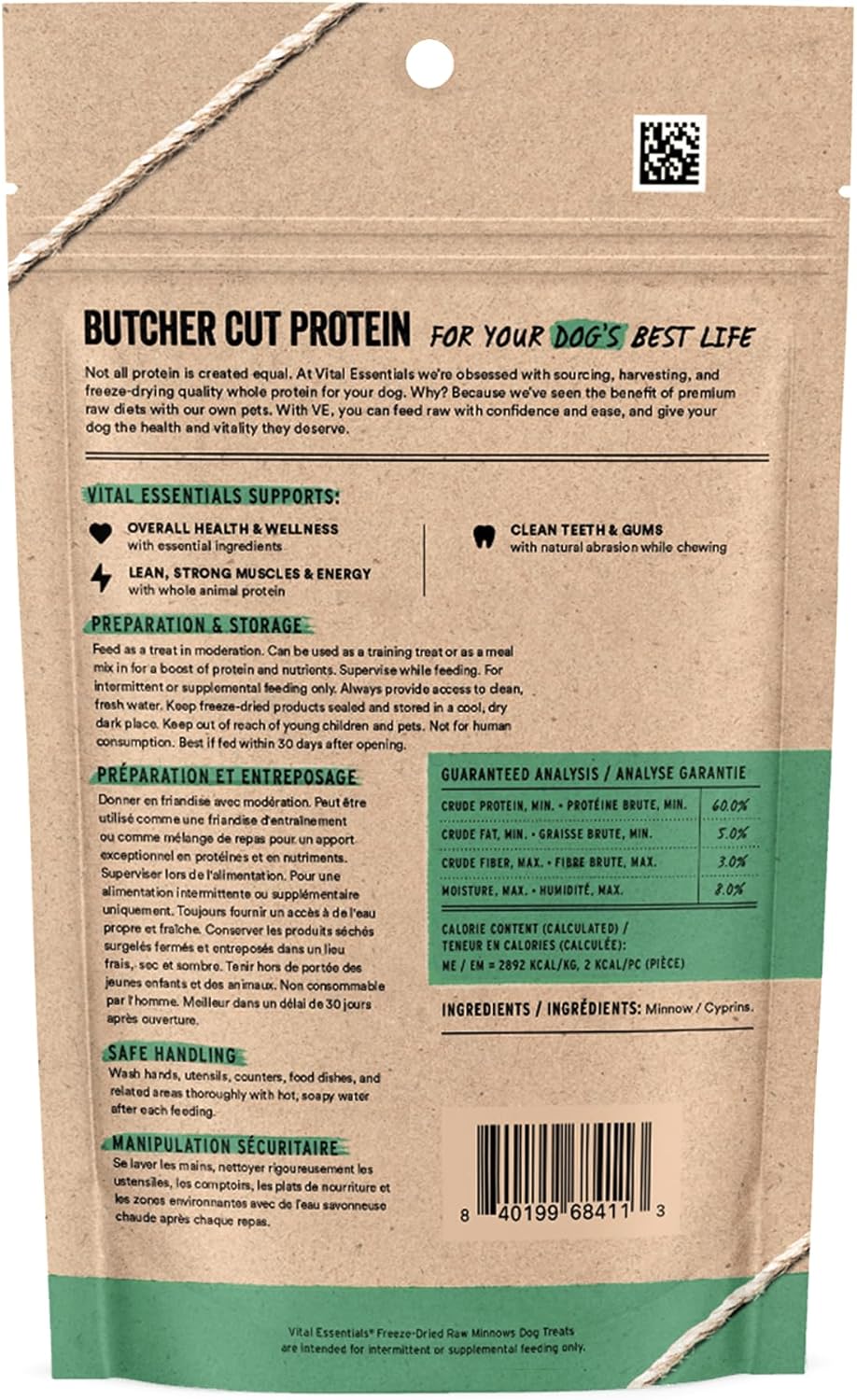 Vital Essentials Freeze Dried Minnows Dog Treats | Single Ingredient | Premium Quality | Grain Free Treats for Dogs, 1 oz Bag - Image 2