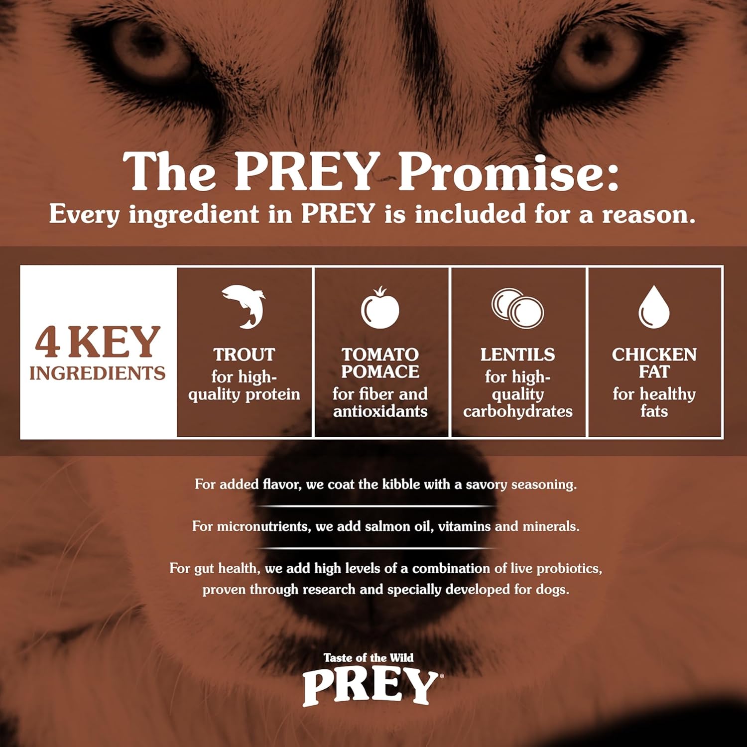 Taste of the Wild Prey Real Meat High Protein Trout Limited Ingredient Dry Dog Food Grain-Free Recipe Made with Real Spring-Fed Trout, and Includes Probiotics for All Life Stages 25 lb - Image 5