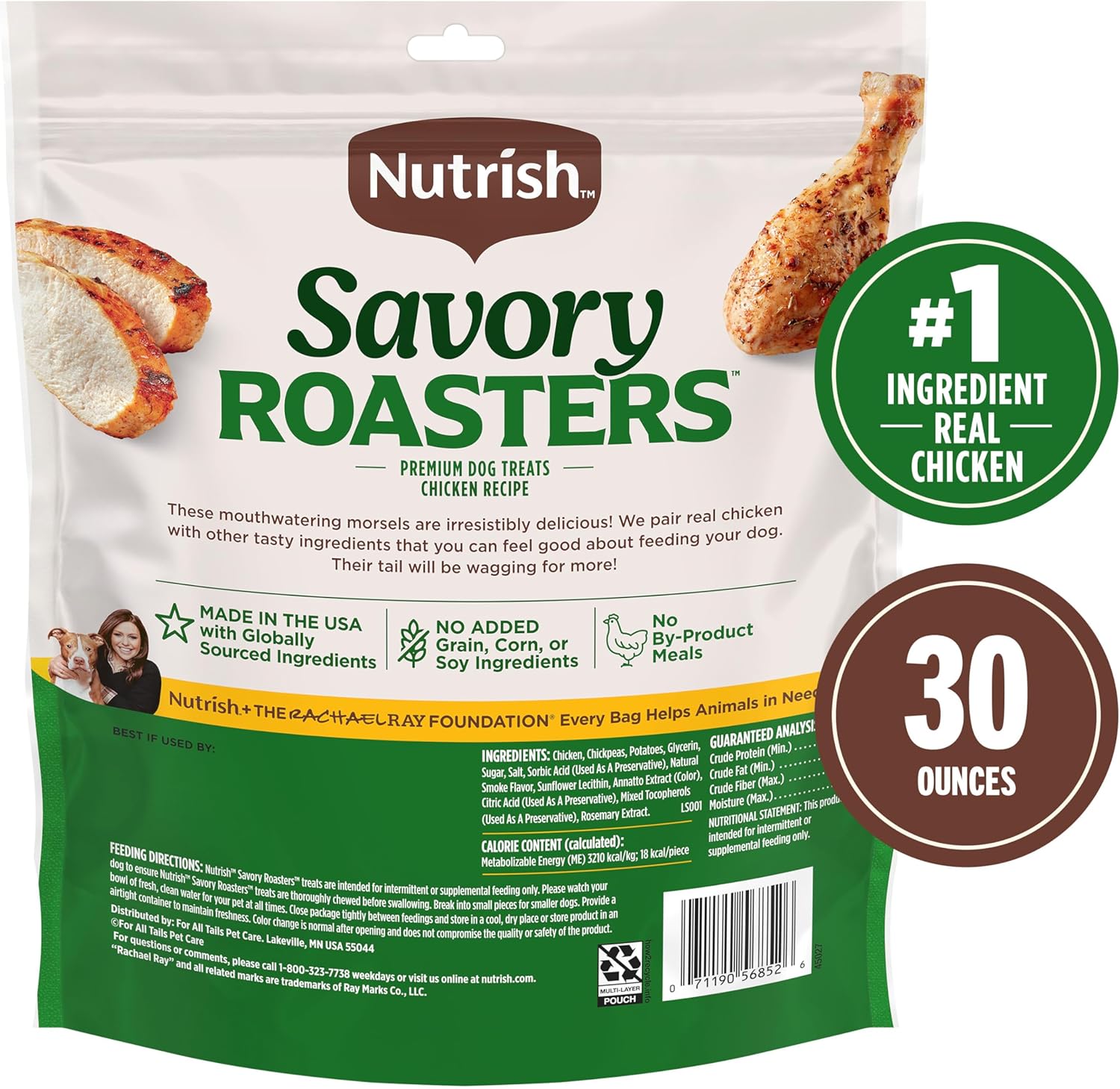Nutrish Savory Roasters Chicken Recipe Premium Dog Treats, 30 oz. Pouch (Rachael Ray) - Image 3