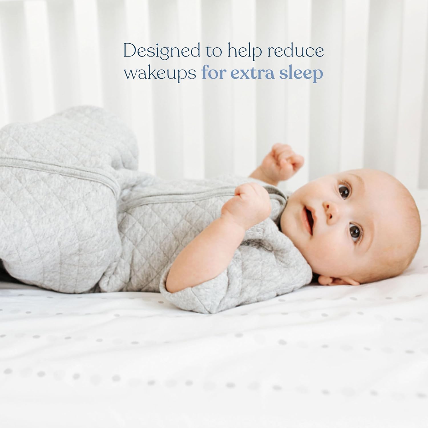 HALO Easy Transition SleepSack, Baby Sleep Sack Wearable Blanket, 100% Cotton, Soft & Breathable, 1.0 TOG, Helps Transition from Swaddle for Infants, Heather Grey, Small - Image 3