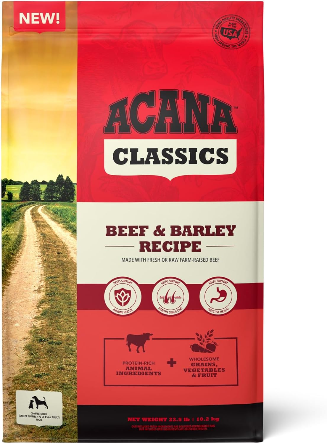 ACANA Classics Dry Dog Food Beef and Barley Recipe 22.5lb Bag