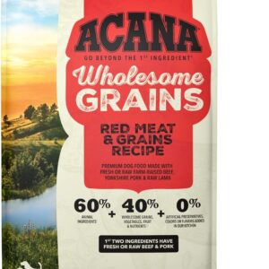 ACANA Wholesome Grains Dry Dog Food Red Meat & Grains Beef Pork & Lamb Recipe 22.5lb Bag