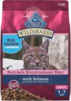 Blue Buffalo Wilderness Natural High Protein, Grain Free Dry Food for Adult Cats, Salmon, 11-lb Bag