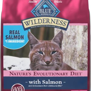 Blue Buffalo Wilderness Natural High Protein, Grain Free Dry Food for Adult Cats, Salmon, 11-lb Bag
