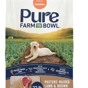 Canidae Pure Farm to Bowl Pasture-Raised Lamb & Brown Rice Dog Food, Adult Dog Food, 22lb
