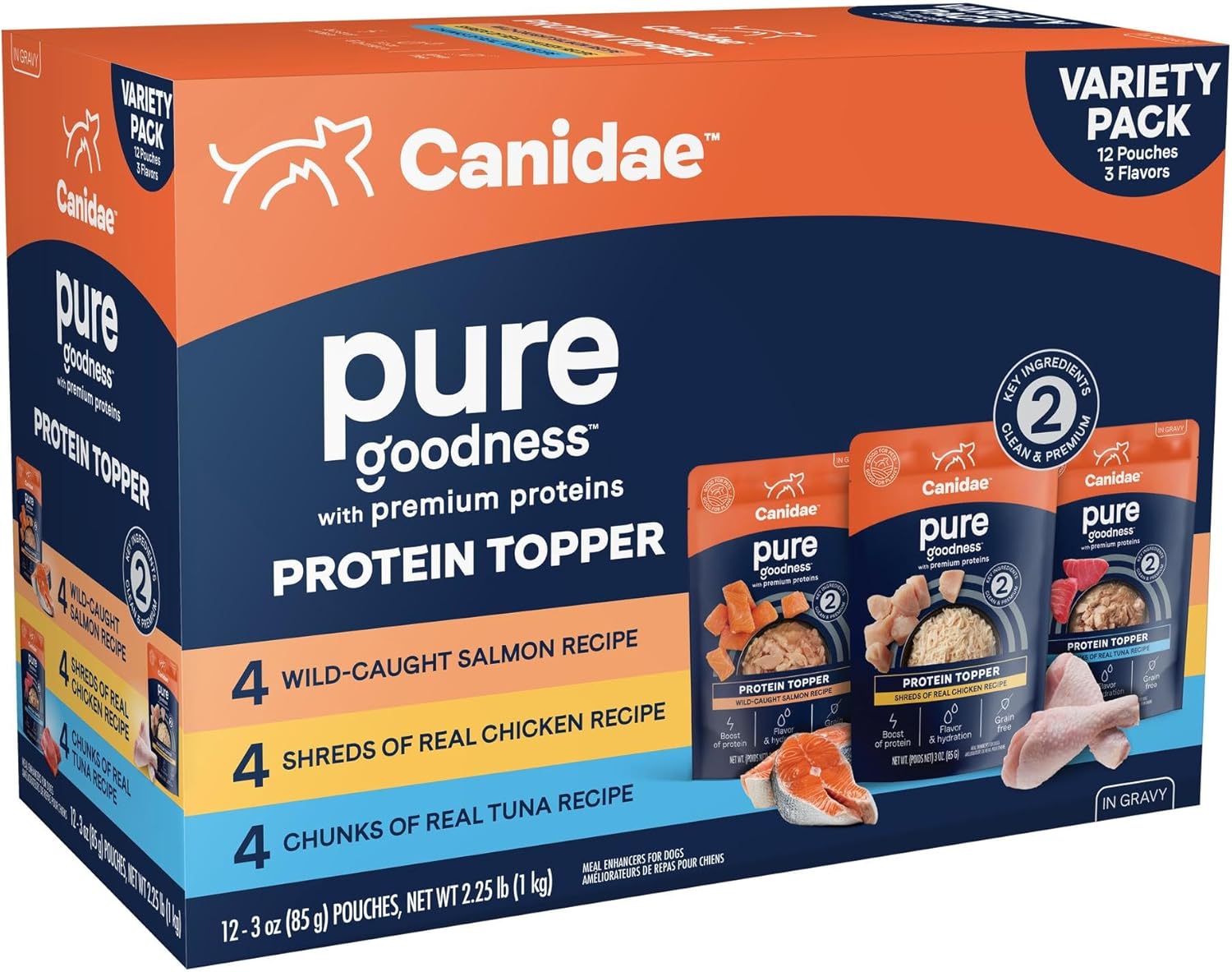 Canidae Pure Protein Topper Variety Pack, 3 oz. (Case of 12)