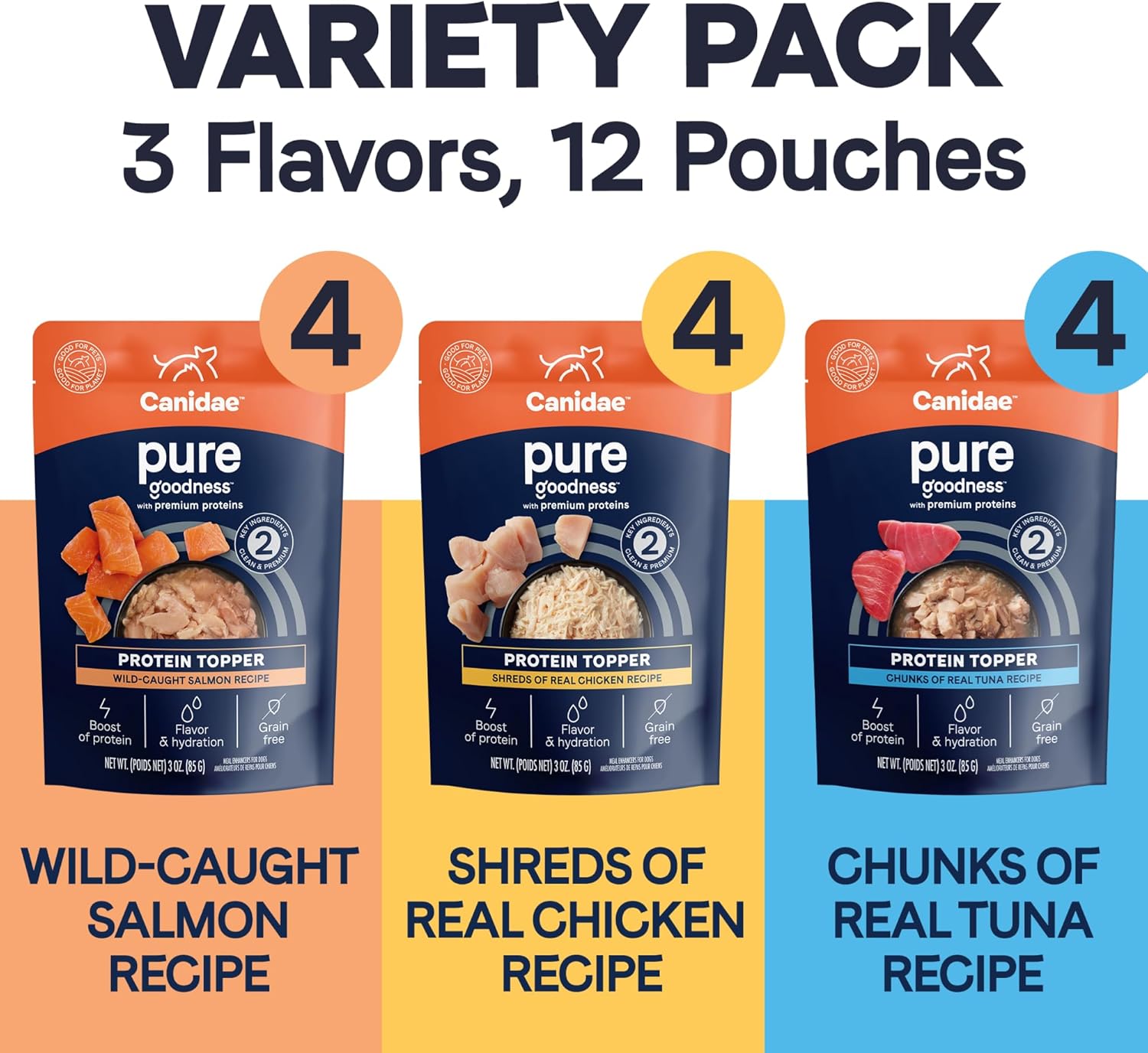 Canidae Pure Protein Topper Variety Pack, 3 oz. (Case of 12) - Image 2