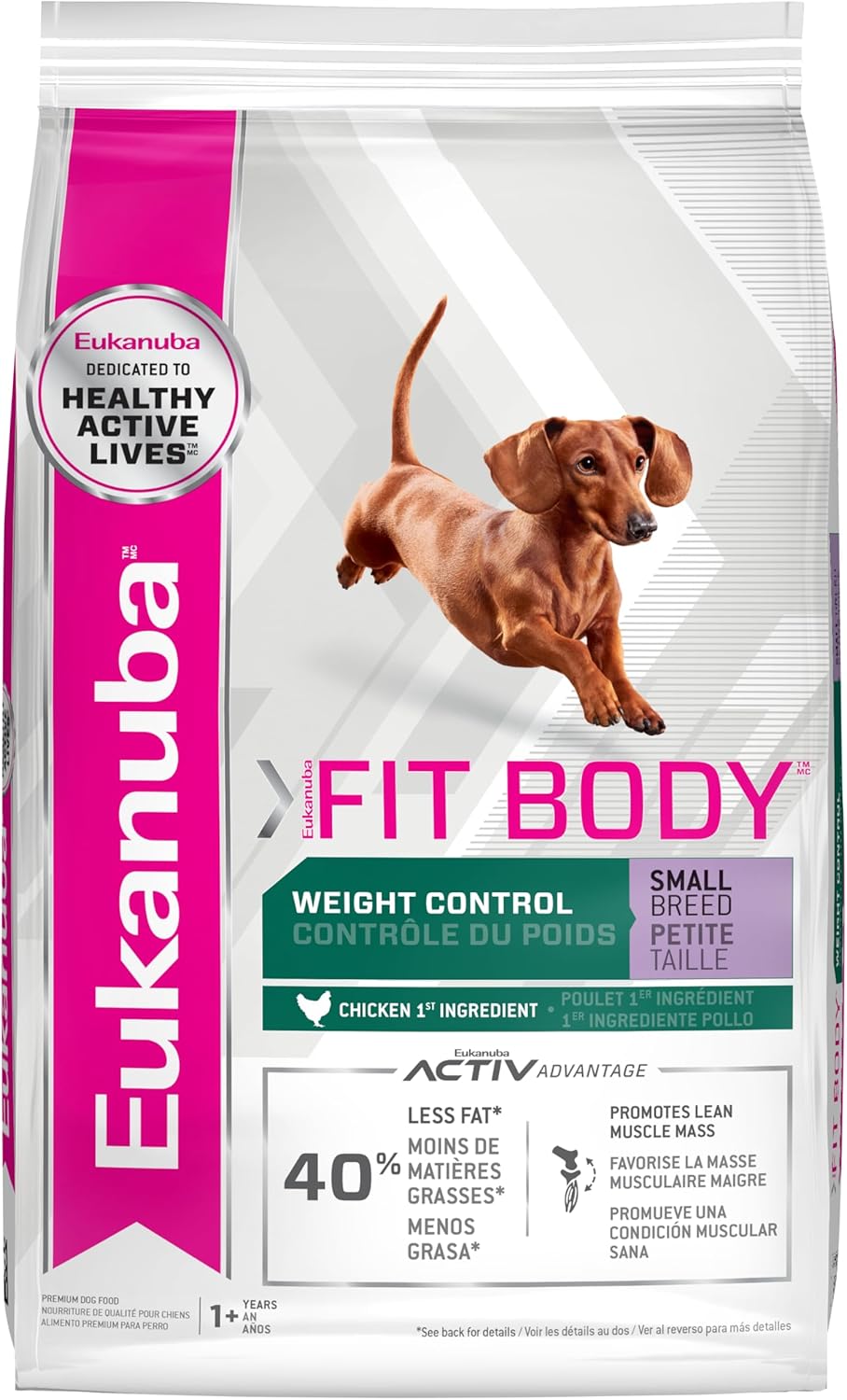Eukanuba Fit Body Weight Control Small Breed Adult Dry Dog Food, 15 lb Bag
