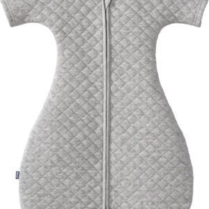 HALO Easy Transition SleepSack, Baby Sleep Sack Wearable Blanket, 100% Cotton, Soft & Breathable, 1.0 TOG, Helps Transition from Swaddle for Infants, Heather Grey, Small