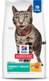 Hill's Science Diet Adult Perfect Weight Dry Cat Food, Chicken, 15 lb. Bag