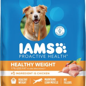IAMS Proactive Health, Dry Dog Food, Adult Dog Food Dry Recipe for Healthy Weight, with Chicken, 15 lb. Bag