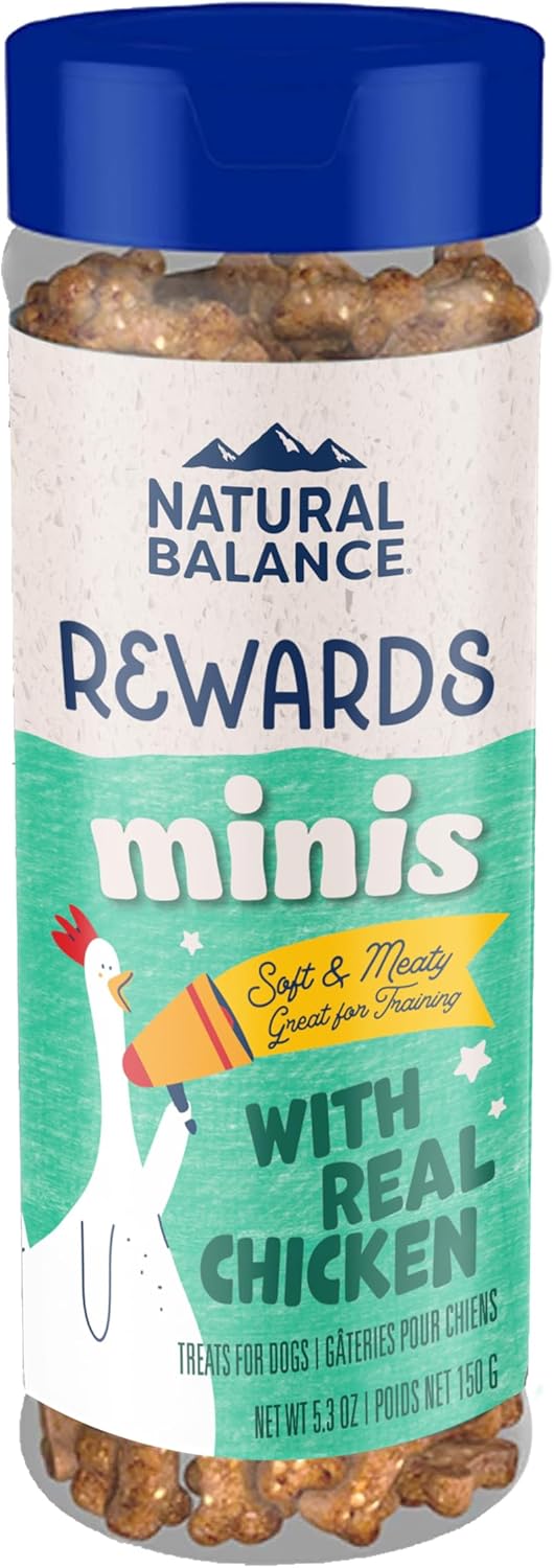Natural Balance Limited Ingredient Mini-Rewards Chicken Grain-Free, Training Treats for Dogs | 5.3-oz. Canister