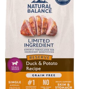 Natural Balance Limited Ingredient Small-Breed Adult Grain-Free Dry Dog Food, Reserve Duck & Potato Recipe, 4 Pound (Pack of 1)