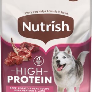 Nutrish High Protein Dry Dog Food Beef, Potato & Peas Recipe with Venison & Lamb, 23 lb. Bag, (Rachael Ray)