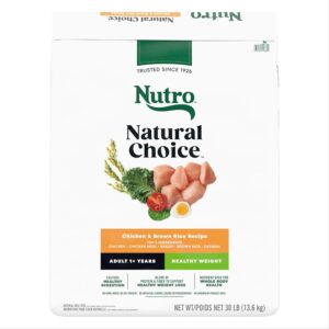 Nutro Natural Choice Dry Dog Food, Adult Healthy Weight Management Dog Food Dry Chicken and Brown Rice Recipe, 30 lbs.