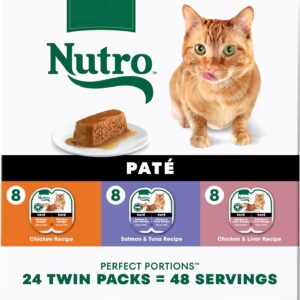 Nutro Natural Choice Wet Cat Food Pate, Adult Cat Food Wet Variety Pack, 2.64 oz. Twin-Pack Trays (24 Pack)