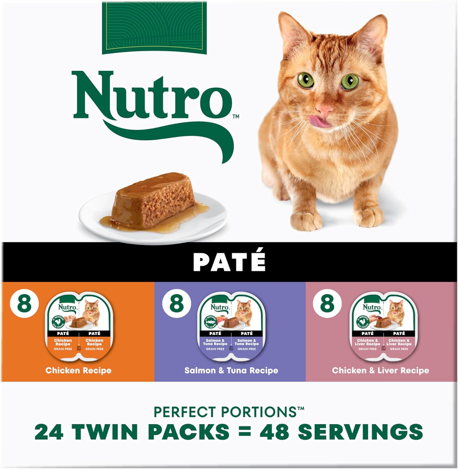 Nutro Natural Choice Wet Cat Food Pate, Adult Cat Food Wet Variety Pack, 2.64 oz. Twin-Pack Trays (24 Pack)