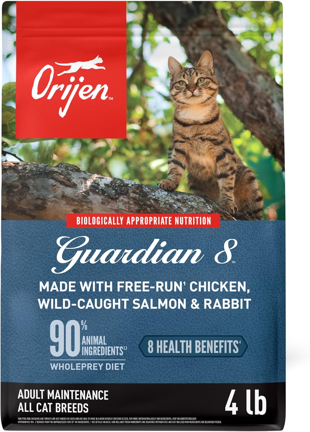 ORIJEN Guardian 8 Grain Free High Protein Premium Dry Cat Food 4lb Bag