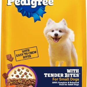 Pedigree Dry Dog Food Tender Bites for Small Breed Dogs, Adult Chicken and Steak Flavor, 14 lb. Bag