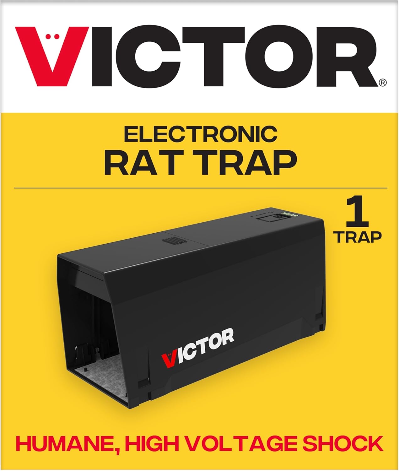 Victor Indoor Electronic Rat Trap, Humane Electric Rat Traps Indoor for Home, No Touch, No See Traps - M241B - Quickly and Humanely Kill Rats Indoors - 1 Pack