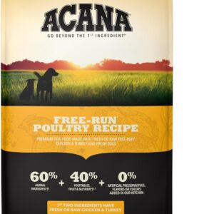 ACANA Grain Free Dry Dog Food Free Run Poultry Recipe 25lb Bag