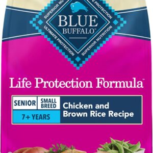 Blue Buffalo Life Protection Formula Small Breed Senior Dry Dog Food, Supports Joint Health and Immunity, Made with Natural Ingredients, Chicken & Brown Rice Recipe, 5-lb Bag