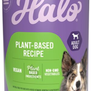 Halo Holistic Vegan Wet Dog Food, Plant-Based Recipe, Canned Dog Food, Complete Digestive Health, Adult Dogs, 13 Oz Can (Pack of 12)