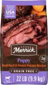 Merrick Premium Grain Free Dry Puppy Food, Wholesome and Natural Kibble with Real Texas Beef and Sweet Potato - 22.0 lb. Bag