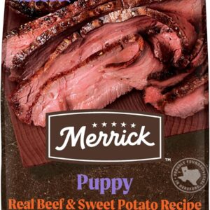 Merrick Premium Grain Free Dry Puppy Food, Wholesome and Natural Kibble with Real Texas Beef and Sweet Potato - 22.0 lb. Bag
