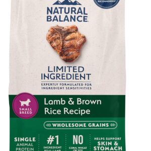 Natural Balance Limited Ingredient Small-Breed Adult Dry Dog Food with Healthy Grains, Lamb & Brown Rice Recipe, 4 Pound (Pack of 1)