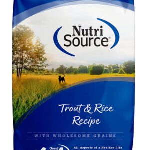 NutriSource Dry Dog Food, Trout and Rice, 26LB