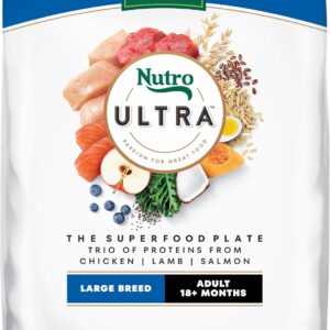 Nutro Ultra Adult Large Breed Dry Dog Food, Chicken, Lamb and Salmon Protein Trio, Adult Dog Food Dry Recipe, 30 lb. Bag