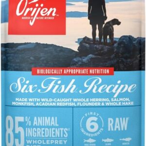 ORIJEN Grain Free Poultry Free High Protein Dry Dog Food Six Fish Recipe 13lb Bag