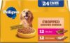 Pedigree Chopped Ground Dinner Wet Dog Food Chicken & Beef Variety Pack, Canned Dog Food, 13.2 oz. Cans (24 Count, Pack of 1)