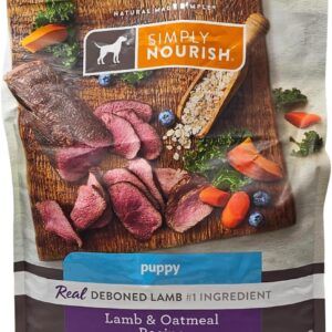 SIMPLY NOURISH Puppy Lamb and Oatmeal Dry Dog Food, 5 Pound Bag