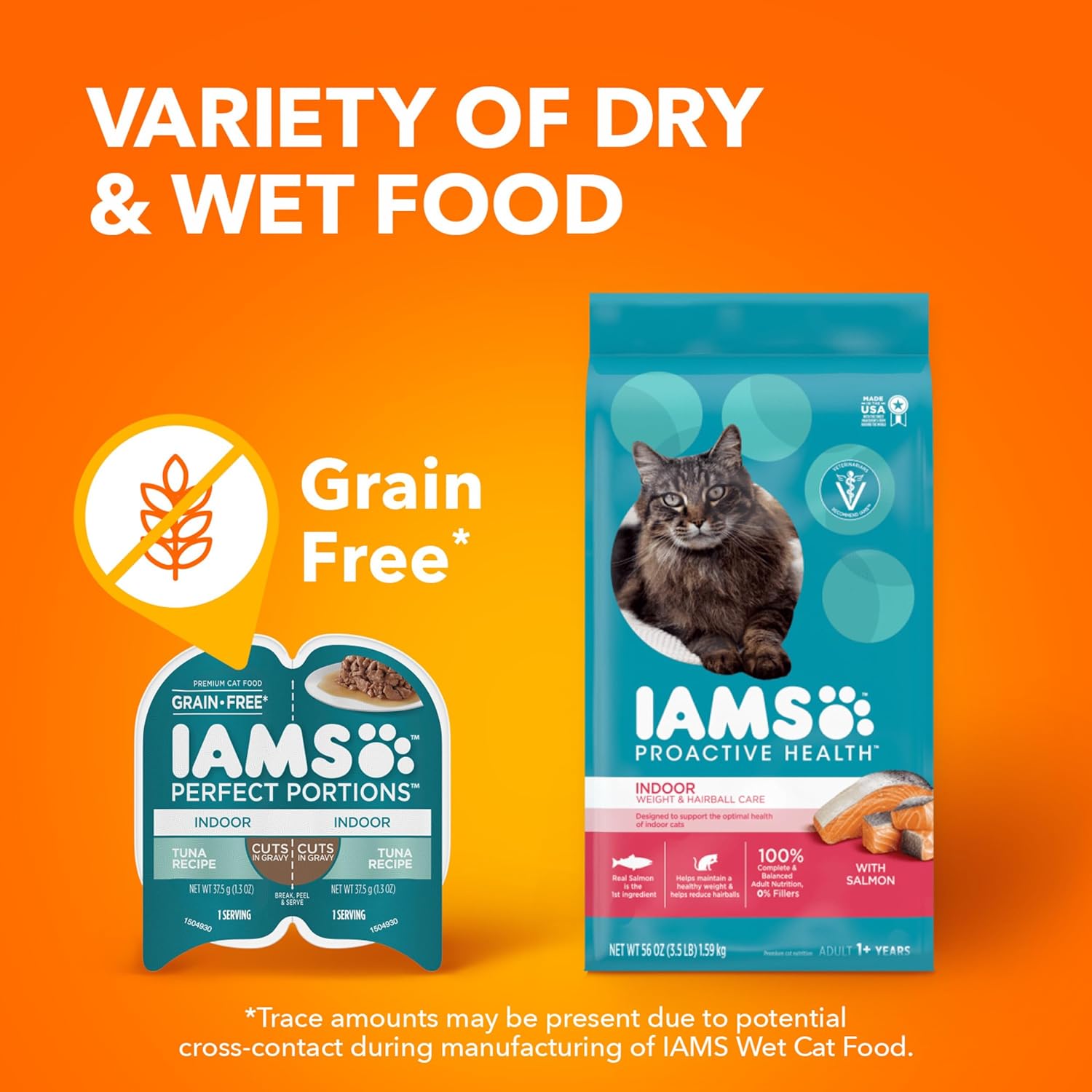 IAMS Perfect Portions Grain Free Wet Cat Food, Indoor Adult Cat Food Wet Cuts in Gravy, Variety Pack: Tuna & Salmon Recipe, 1.98 lb. (Pack of 1) Twin-Pack Trays - Image 10