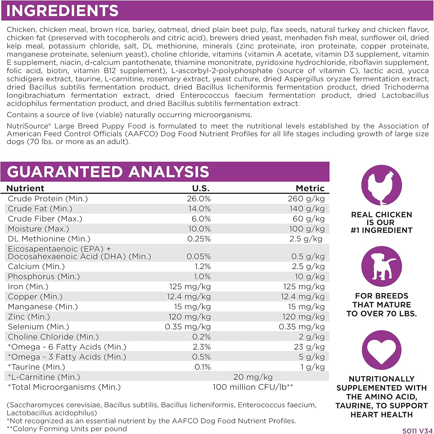 NutriSource Puppy Food for Large Breeds, Chicken and Rice, 26LB - Image 6