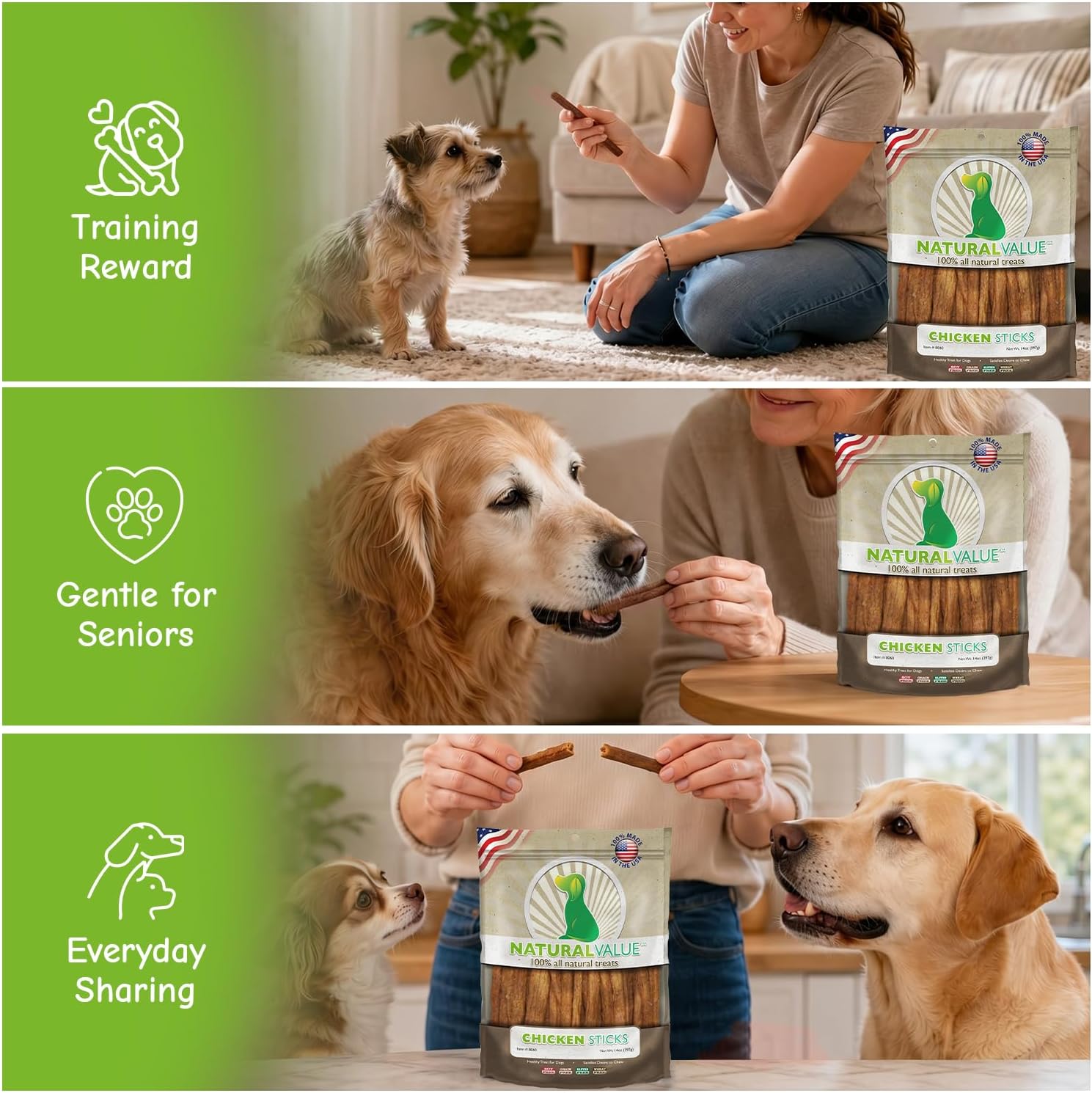 Loving Pets Natural Value All Natural Soft Chew Chicken Sticks For Dogs, 14-Ounce - Image 4