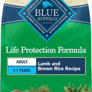 Blue Buffalo Life Protection Formula Lamb & Brown Rice Adult Dry Dog Food, Supports Immunity with Antioxidant-Rich LifeSource Bits, Promotes Healthy Muscle Development, Skin & Coat Health, 15 lbs.