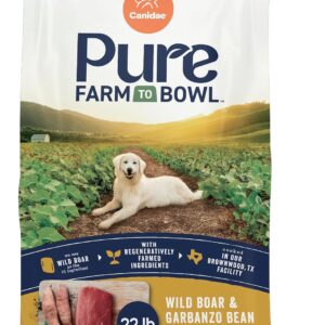 Canidae Pure Farm to Bowl Dry Dog Food - Balanced Nutrition for Adult Dogs - Limited Ingredient Formula - Grain, Wheat & Soy-Free - 22 lb - Wild Boar & Garbanzo Bean Recipe