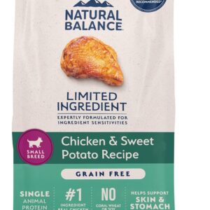 Natural Balance Limited Ingredient Adult Dry Dog Food - Balanced Nutrition for Small Breeds - Grain-Free, Soy-Free Recipe - Limited Ingredient Formula - 12 lb - Chicken & Sweet Potato Recipe