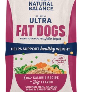 Natural Balance Original Ultra Fat Dogs Chicken Meal, Salmon Meal & Barley Recipe Low Calorie Dry Dog Food, 11 Pounds