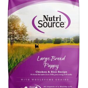 NutriSource Puppy Food for Large Breeds, Chicken and Rice, 26LB