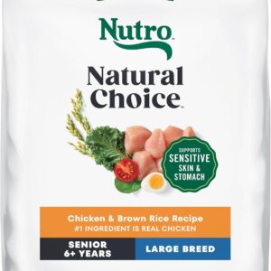 Nutro Natural Choice Senior Dog Food, Large Breed Dry Dog Food, Chicken and Brown Rice, 30 lbs.