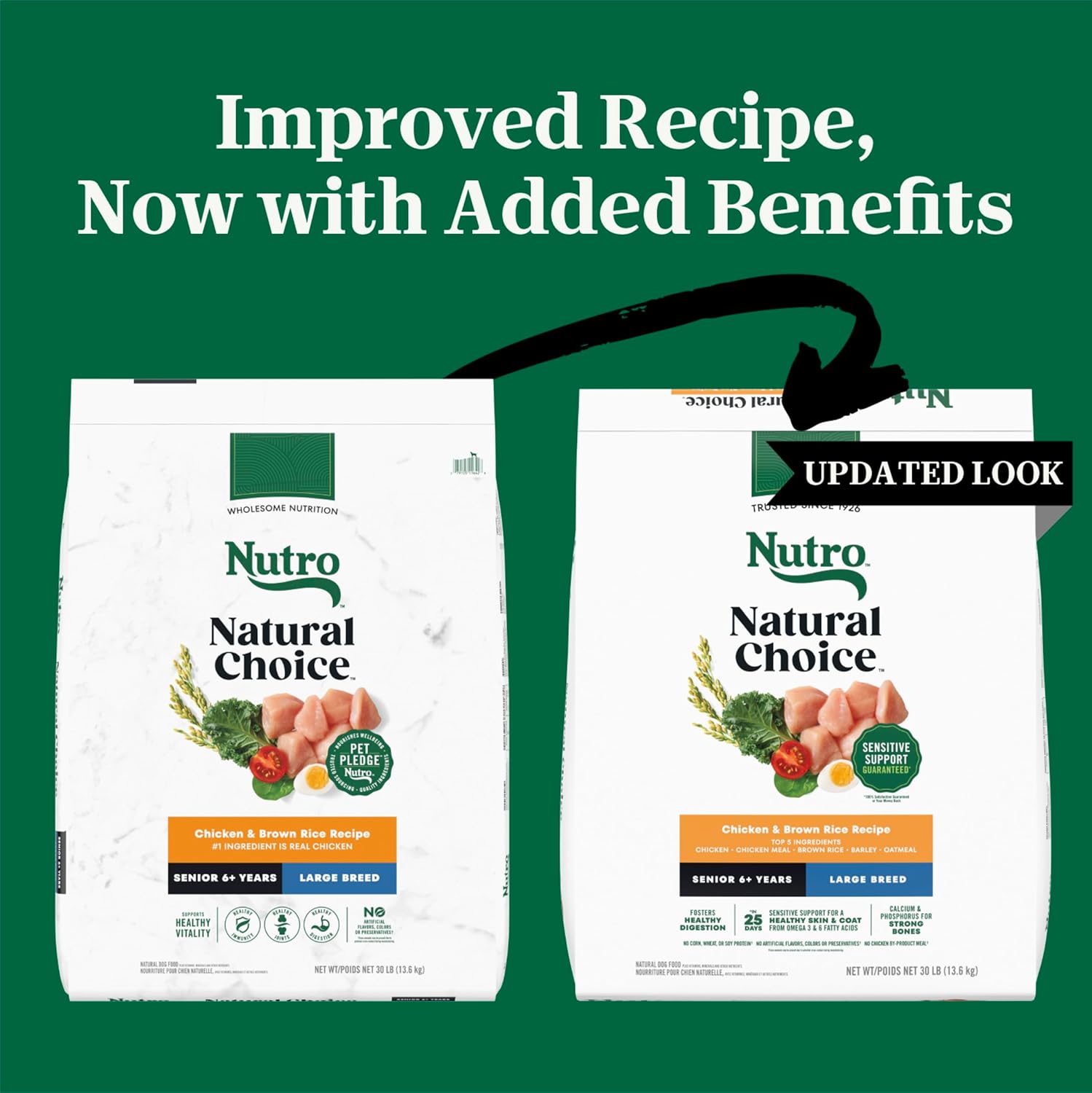 Nutro Natural Choice Senior Dog Food, Large Breed Dry Dog Food, Chicken and Brown Rice, 30 lbs. - Image 2