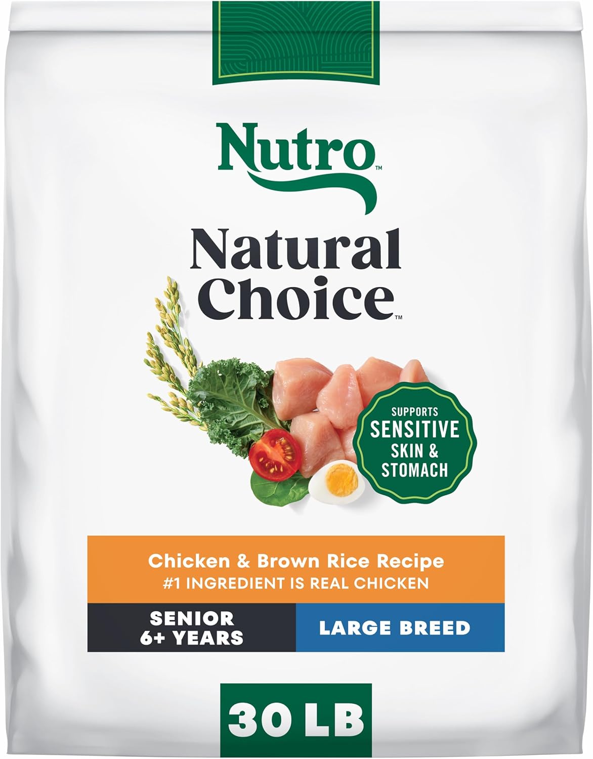 Nutro Natural Choice Senior Dog Food, Large Breed Dry Dog Food, Chicken and Brown Rice, 30 lbs.
